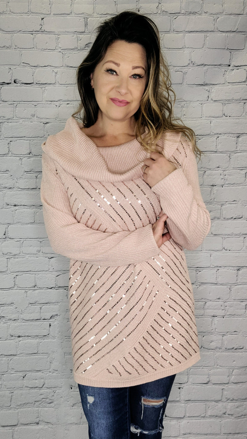 Pink sweater with bling